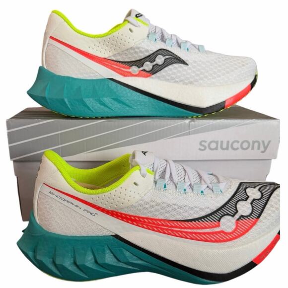 Saucony Endorphin Pro 4 White/Mutant Men’s Running Shoes Size 9.5 Carbon Plate main image 11